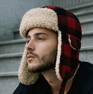 HAT Adorable plaid versatile Sherpa style Trapper Hat